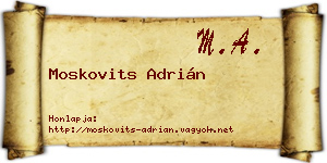 Moskovits Adrián névjegykártya